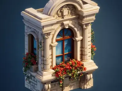 Stylized Various Architecture Elements Set 1 3D model