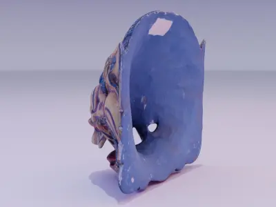 African Mask 04  Low-poly 3D model