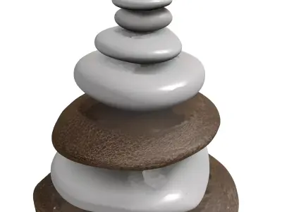 Zen Stone Stack Cairn Low-poly 3D model
