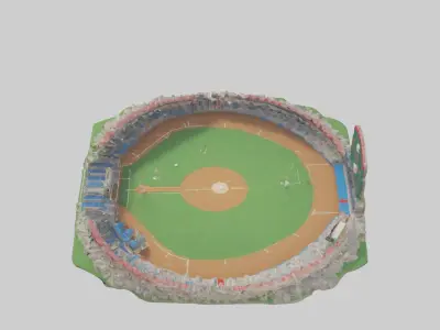 Cartoon Baseball Stadium model Low-poly 3D model