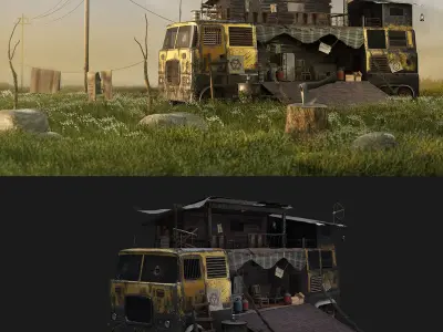 Truck home Low-poly 3D model