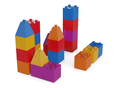 Cars and action games Building Blocks Set Low-poly 3D model purchase