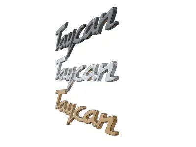 taycan Porsche emblem nameplate  3D print model
