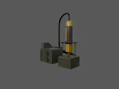 Sci-fic  cylindrical pump Low-poly 3D model