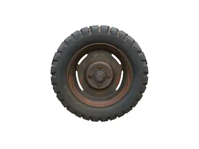 Rusty Wheel and Tire 3D model