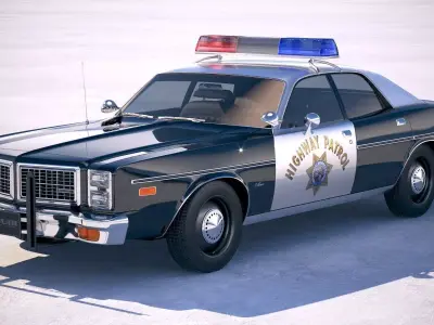 Dodge Monaco Police 1977 3D model