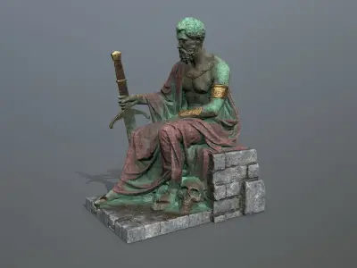 statue 2 Low-poly 3D model purchase