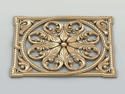 Carved decor central 018 3D model