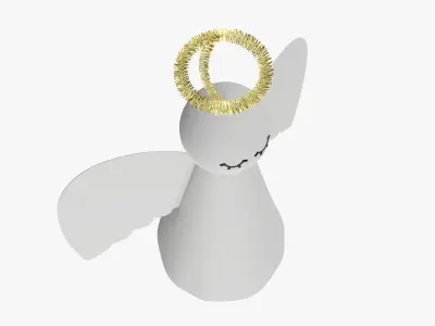 Angel with halo paper 3D model