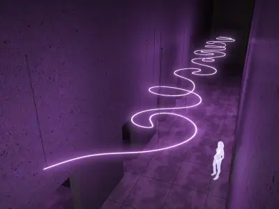 Ceiling Hanging Neon Lights 1 3D model