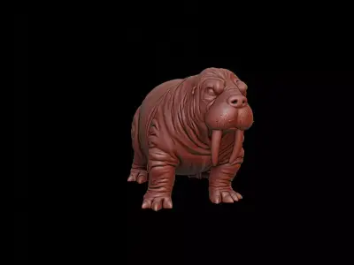 Walrus Animal Sculpture 3D print model get