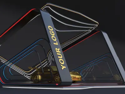 Car Exhibition Stand Design 3d model low-poly Low-poly 3D model