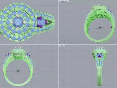 ring woman  3D print model 4
