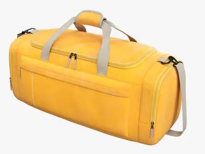 Duffel sport travel bag yellow 3D model