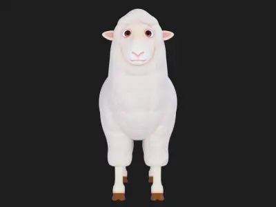cartoon sheep Low-poly 3D model 5