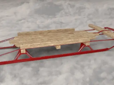 Toy sled xmas Low-poly 3D model