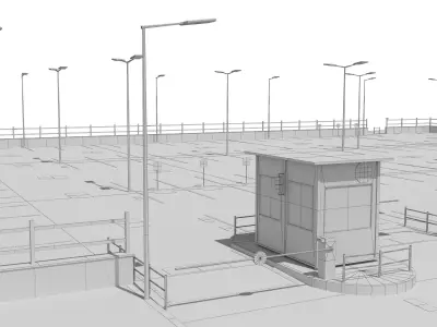 Paking Lot Low-poly 3D model
