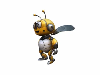  3d Model Metallic Robotic Bee 3D model