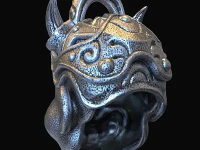  skull pendant jewelry Demon  vol2 3D print model