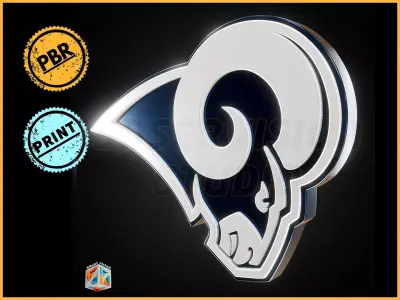 Los Angeles Rams logo - Cinematic - 3D print 3D model