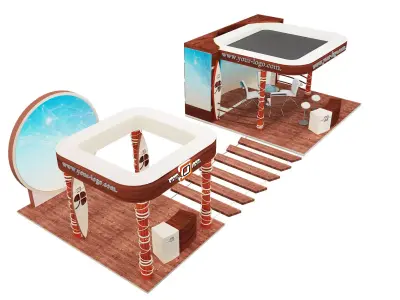  Booth Exhibition Stand a596d 3D model
