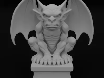 Gargoyle figurine 3D model for 3D Printable  3D print model