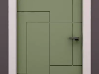 Set of 5 stylish molded interior doors 3D model