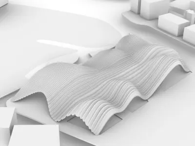 Organic Shell Roof Modeling  Low-poly 3D model