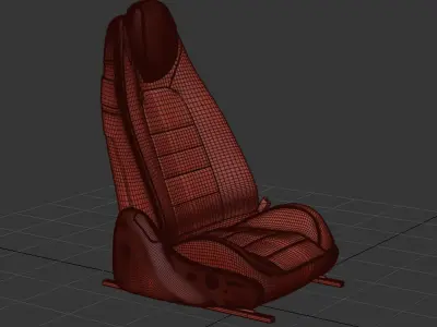Sports Car Seat Seat Car Drivers Seat 3D model