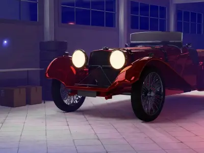 Vintage Car Shot - Blender Low-poly 3d Model Low-poly 3D model