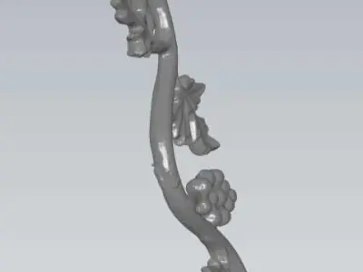 MakeIT Bunch Of Grapes In Branch 3D Model 3D model