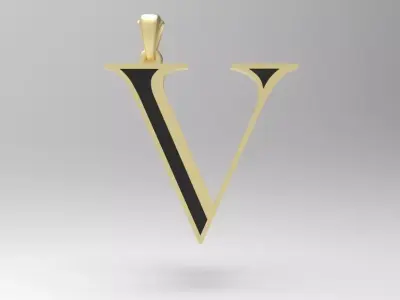 Alphabet Latin V 3D print model