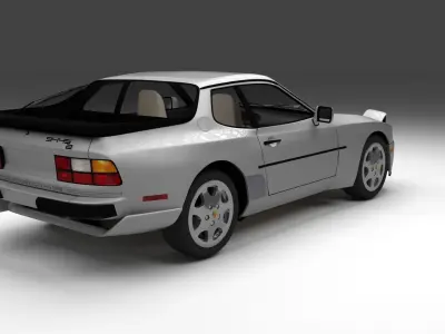 Porsche 944 S2 with Interior HDRI 3D model