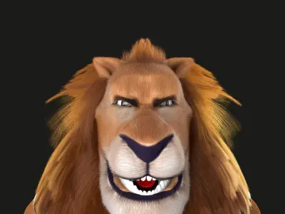 Cartoon Lion Rigged 3D model purchase