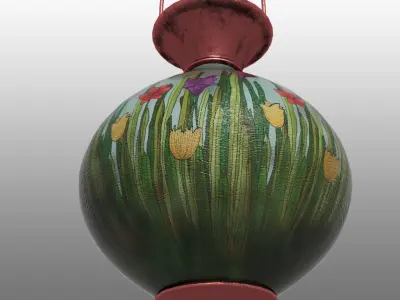 Painted-flower Lantern 3D model