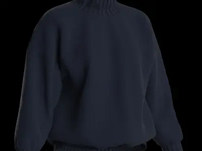 Female knit long sleeve 3D model