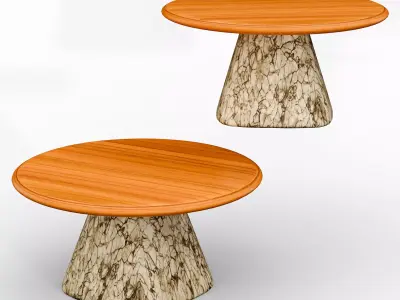 Round Cofee Table Low-poly 3D model