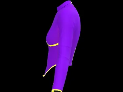 Female neon crop longsleeve 3D model