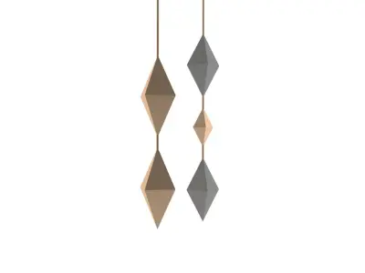 Decoration three pendants hanging from wall 3D model