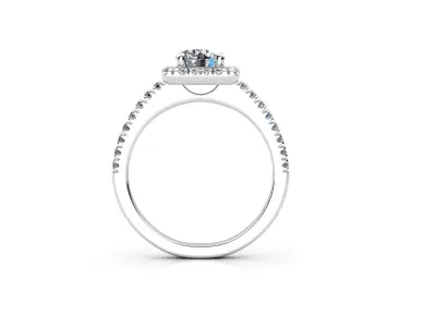 aj-013 diamond engagement ring gold and gold 3D print model