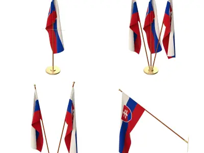 Slovakia Flag Pack 3D model