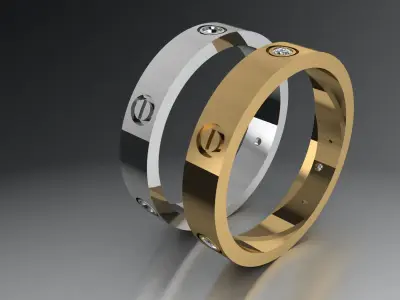 Cartier Ring 3D printed model Free 3D print model