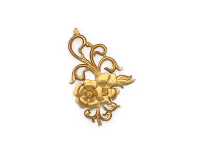 Classic carved decor ornament 343 3D model