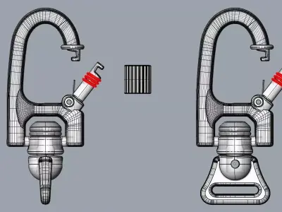 Luxury Metal Bag Hook  Premium Purse Carabiner  3D print model