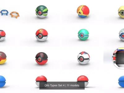 Orb Types Set 4 3D Model Pack