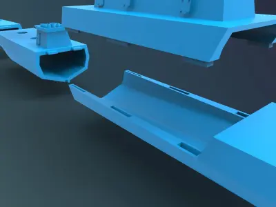 Printable Corvette Ship 1  100 3D print model