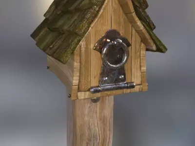 Medieval Wooden Mailbox 3D model