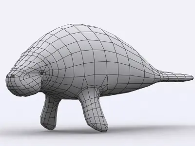 3DRT - Sealife - Manatee Low-poly 3D model
