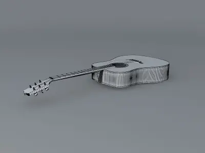 Takamine dreadnought acoustic guitar Free 3D model