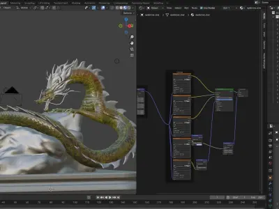 Naga Fang Lao Chinese Dragon Blender Project File Low-poly 3D model